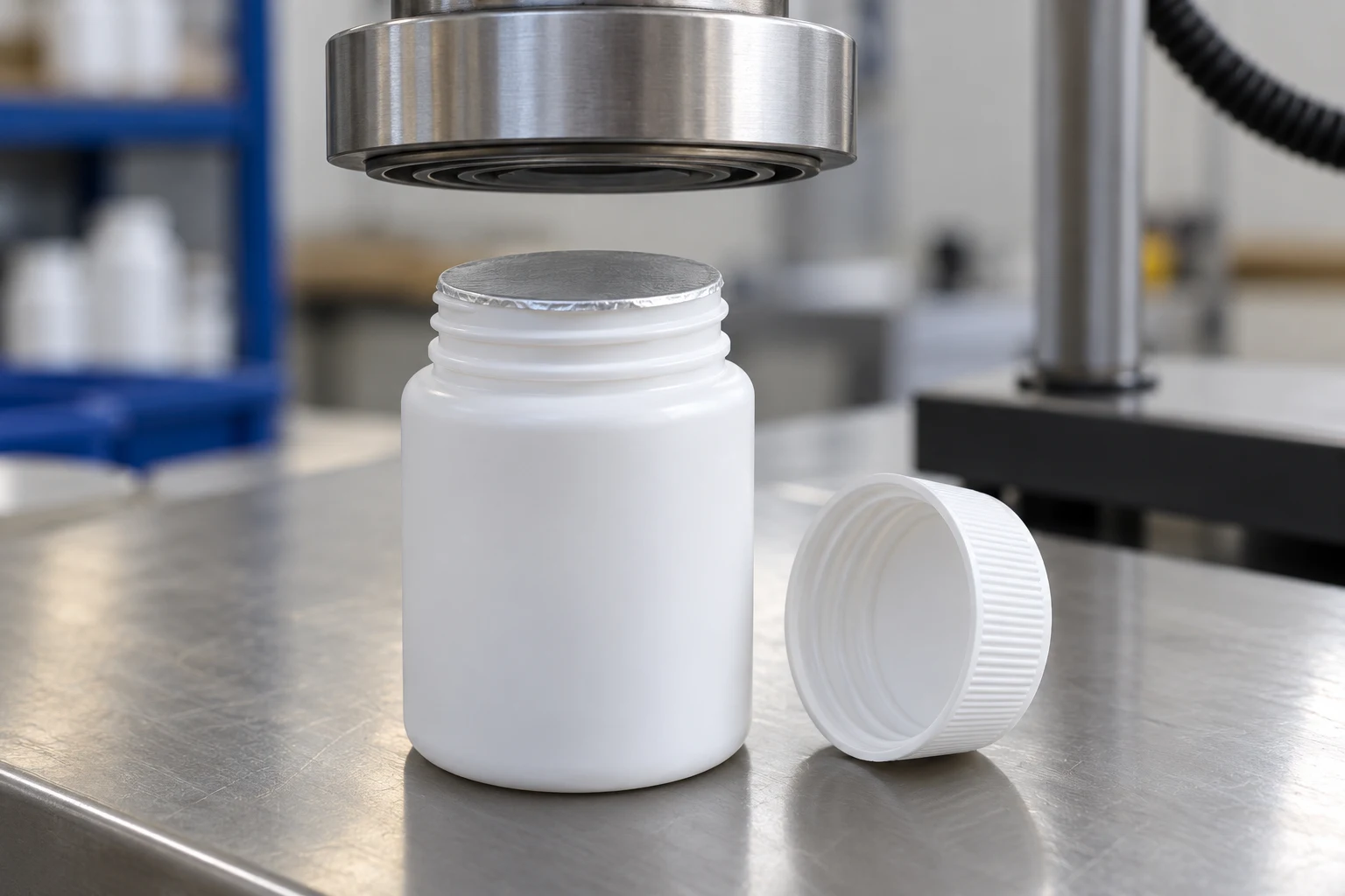 Illustrative foil-distance setup with the cap removed